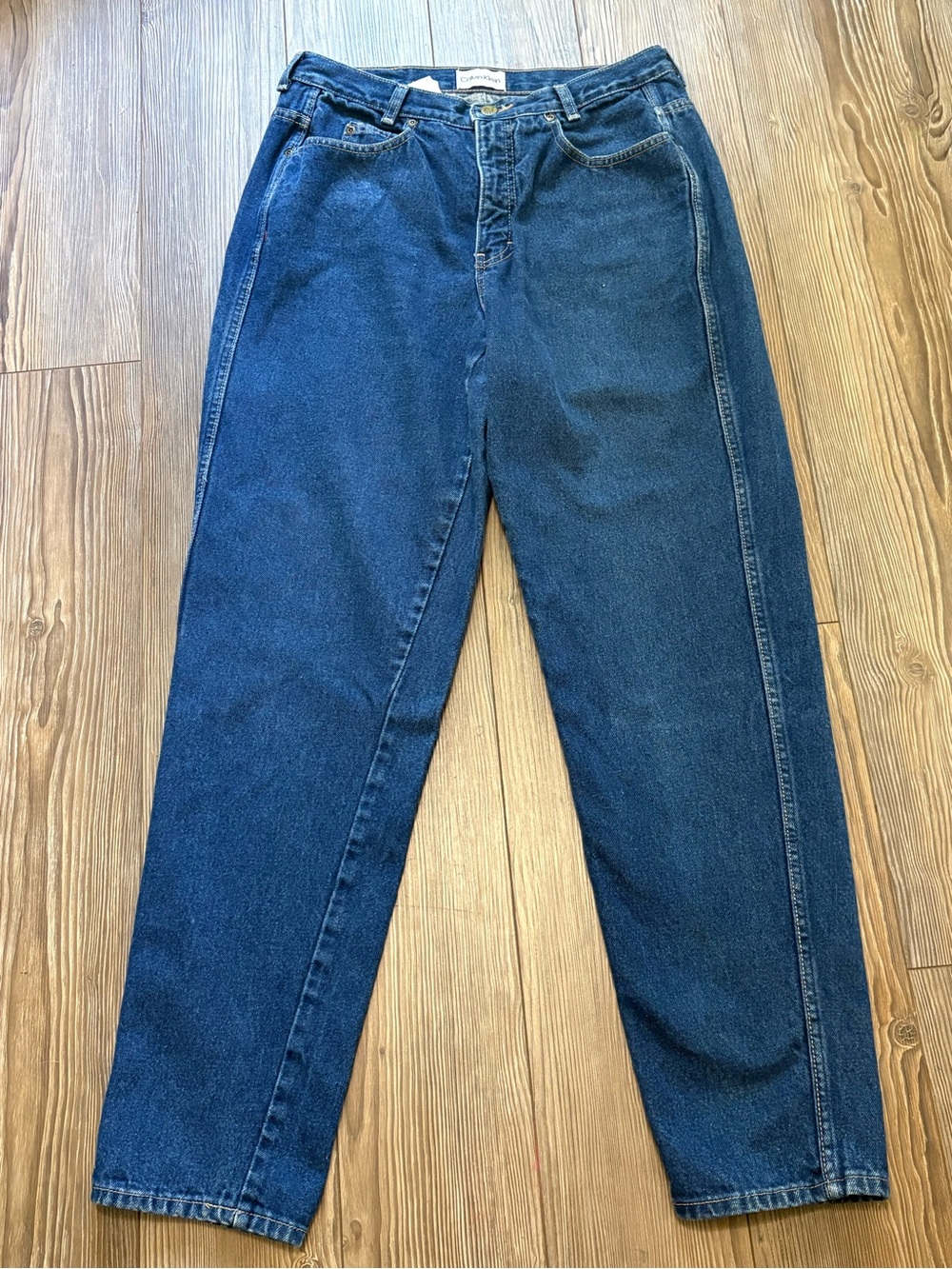 Vtg Calvin Klein High Rise Mom Jeans Size 14 Made in USA 100% Cotton Tapered